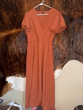 Rust floor length dress